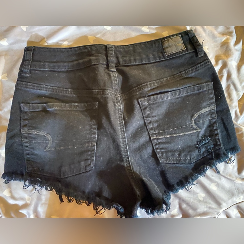 American Eagle black jean shorts